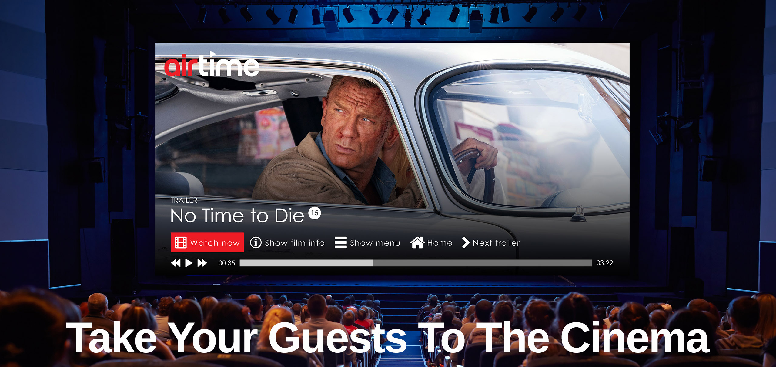 No Time To Die - James Bond is now available on Airtime to Stream to guests